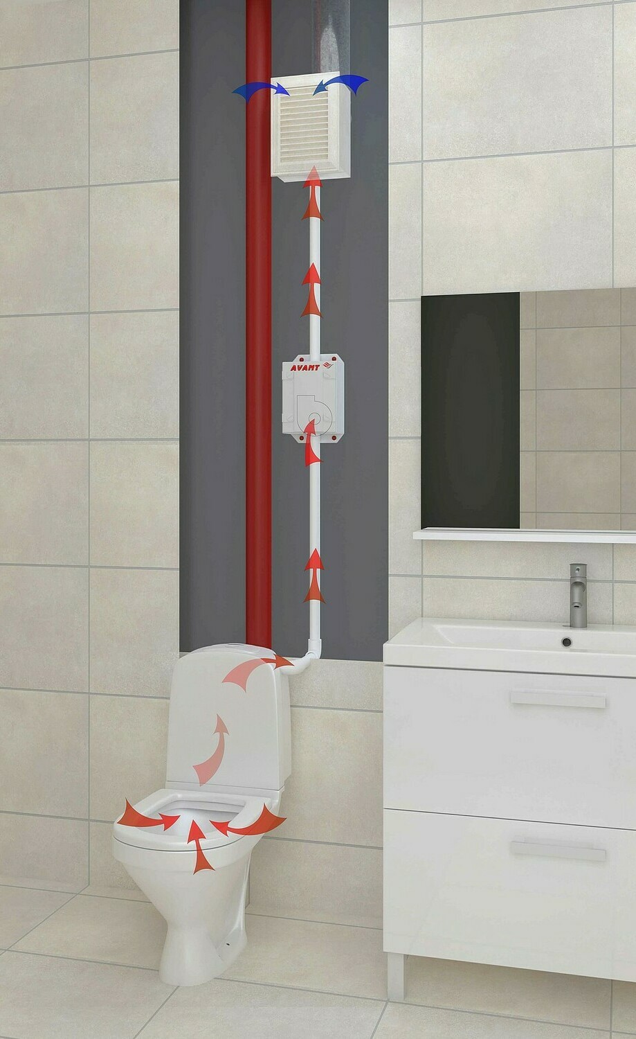 Вытяжная вентиляция для унитаза совмещенный СУ вытяжная вентиляция АВАНТ