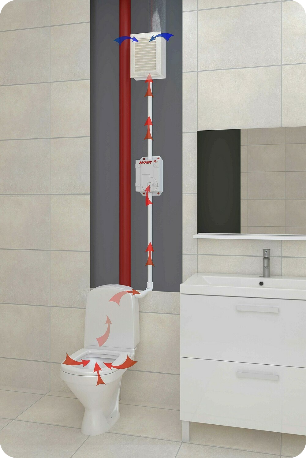 Вытяжная вентиляция для унитаза совмещенный СУ вытяжная вентиляция АВАНТ